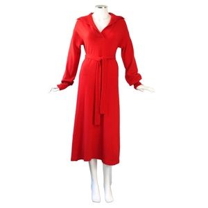 VINTAGE 1970s Malcolm Starr Cashmere Sweater Dress with Belt - Vintage Size 10